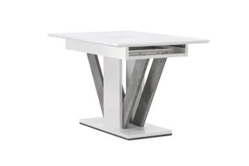 Disa Utdragbart Rektangulärt Matbord 120–160 cm med Betongutseende - Vit - Möbler - Matplats - Matbord & köksbord