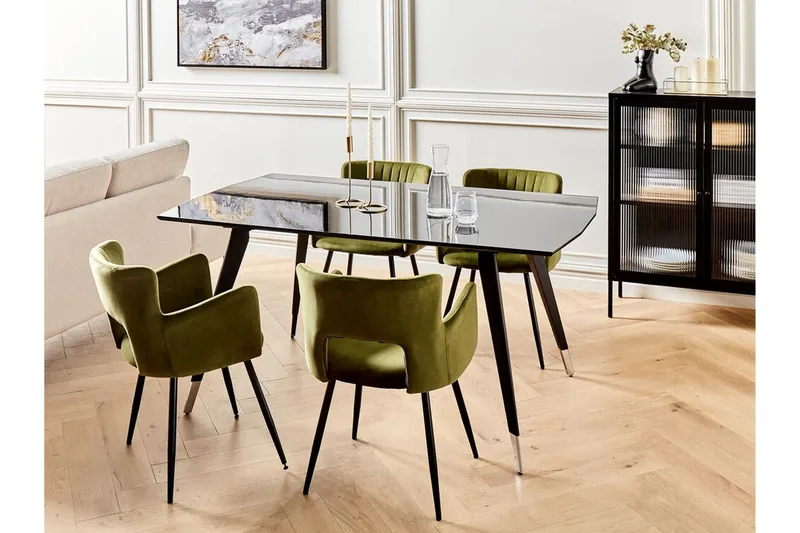 Dolbeau Matbord 90x160 cm - Svart/Silver - Möbler - Matplats - Matbord & köksbord