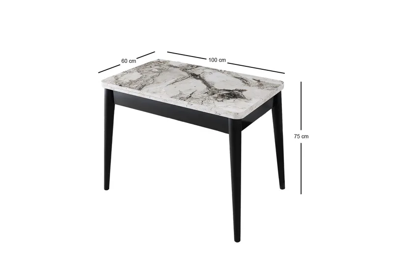 Dolcer Matbord 100 cm Rektangulär - Vit marmor - Möbler - Matplats - Matbord & köksbord