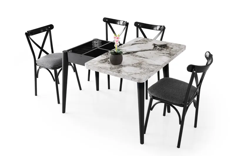 Dolcer Matbord 100 cm Rektangulär - Vit marmor - Möbler - Matplats - Matbord & köksbord