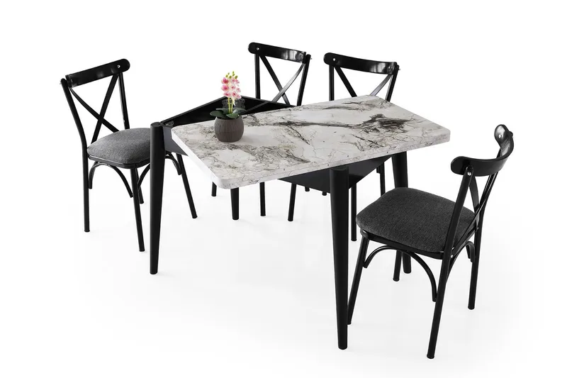 Dolcer Matbord 100 cm Rektangulär - Vit marmor - Möbler - Matplats - Matbord & köksbord