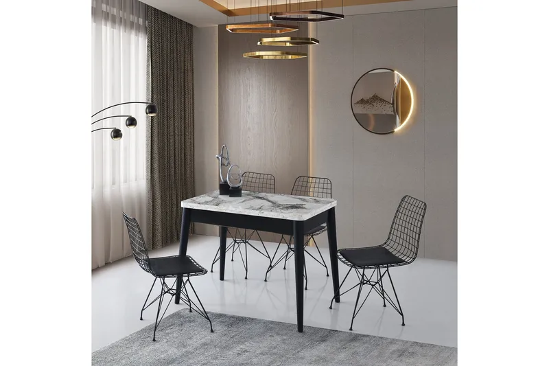 Dolcer Matbord 100 cm Rektangulär - Vit marmor - Möbler - Matplats - Matbord & köksbord