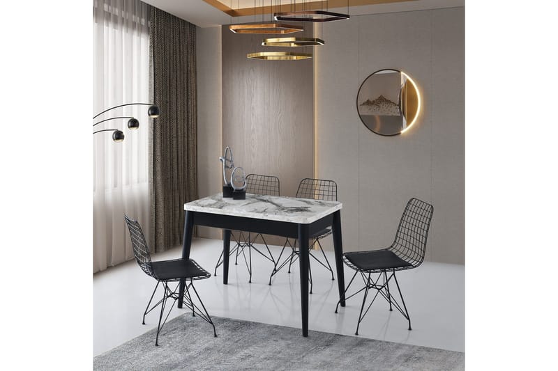 Dolcer Matbord 100 cm Rektangulär - Vit marmor - Möbler - Matplats - Matbord & köksbord
