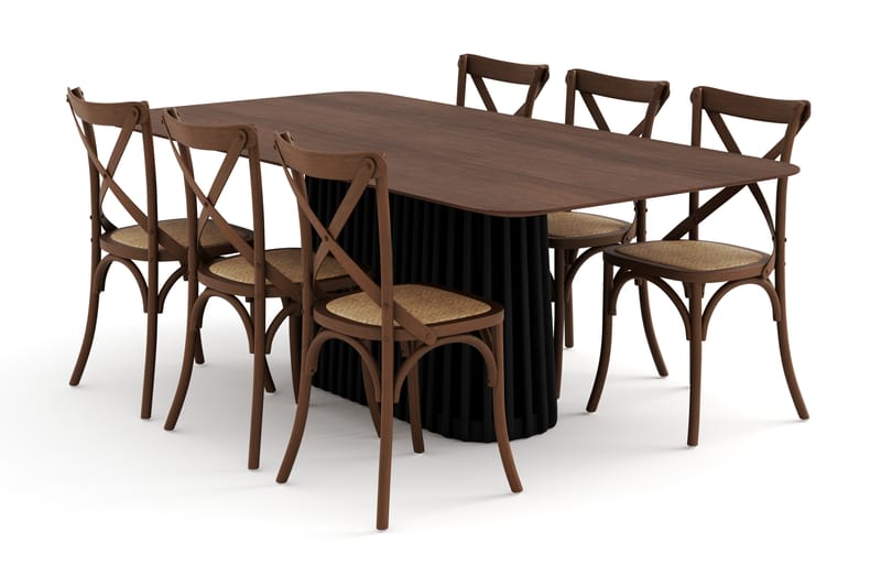 DROM Matbord 210 cm med FORTEILAND Matstolar - Matgrupp & matbord med stolar