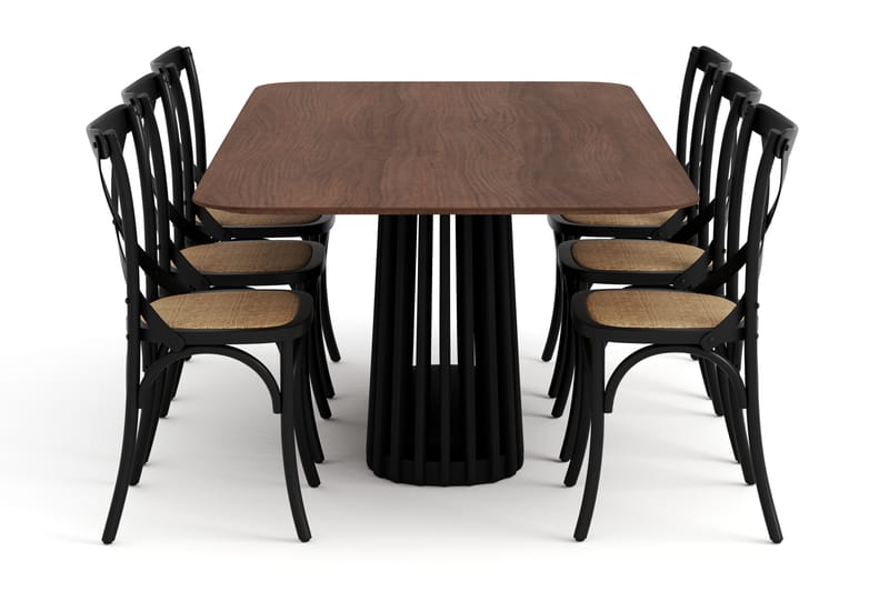 DROM Matbord 210 cm med FORTEILAND Matstolar - Matgrupp & matbord med stolar