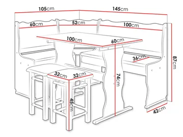 Drosbacken 7-sits Matgrupp för kök - Brun med beige klädsel (Matana 18) - Möbler - Matplats - Matgrupp & matbord med stolar