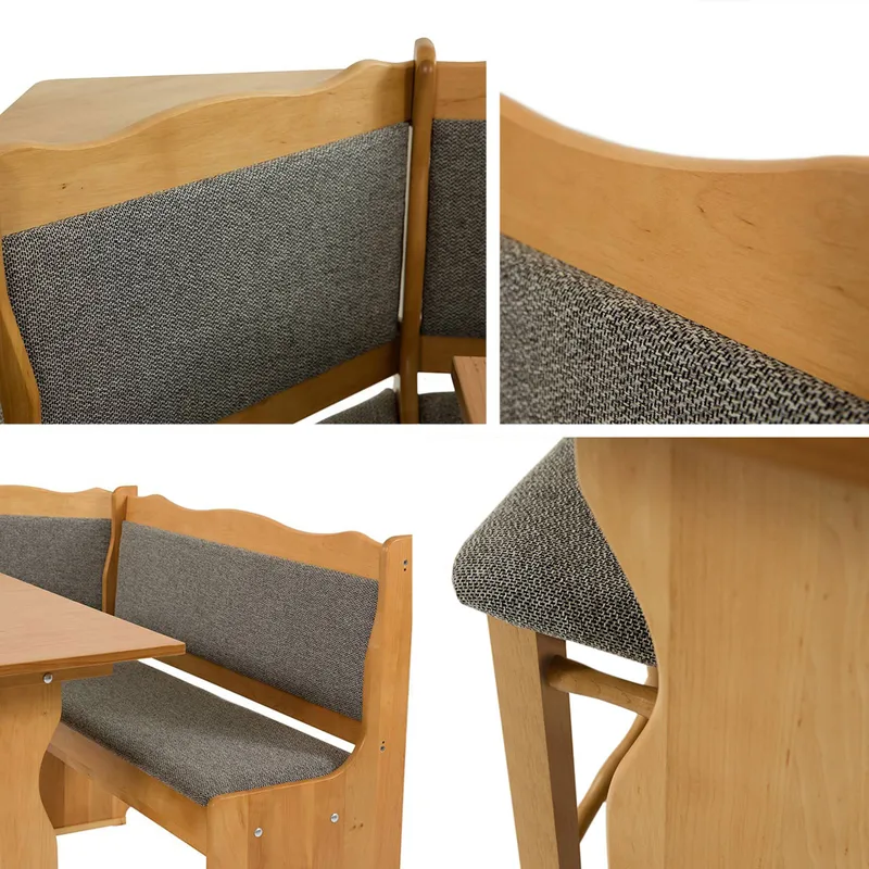 Drosbacken 7-sits Matgrupp för kök - Brun med beige klädsel (Matana 18) - Möbler - Matplats - Matgrupp & matbord med stolar