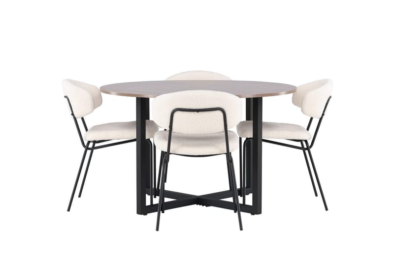 Durango Matbord 120 cm Rund med 4 Chico Matstol - Möbler - Matplats - Matgrupp & matbord med stolar