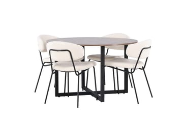 Durango Matbord 120 cm Rund med 4 Chico Matstol - Möbler - Matplats - Matgrupp & matbord med stolar