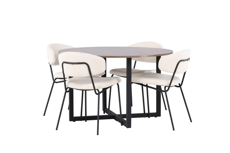 Durango Matbord 120 cm Rund med 4 Chico Matstol - Möbler - Matplats - Matgrupp & matbord med stolar
