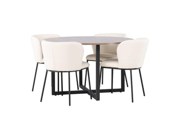 Durango Matbord 120 cm Rund med 4 Edina Matstol - Möbler - Matplats - Matgrupp & matbord med stolar