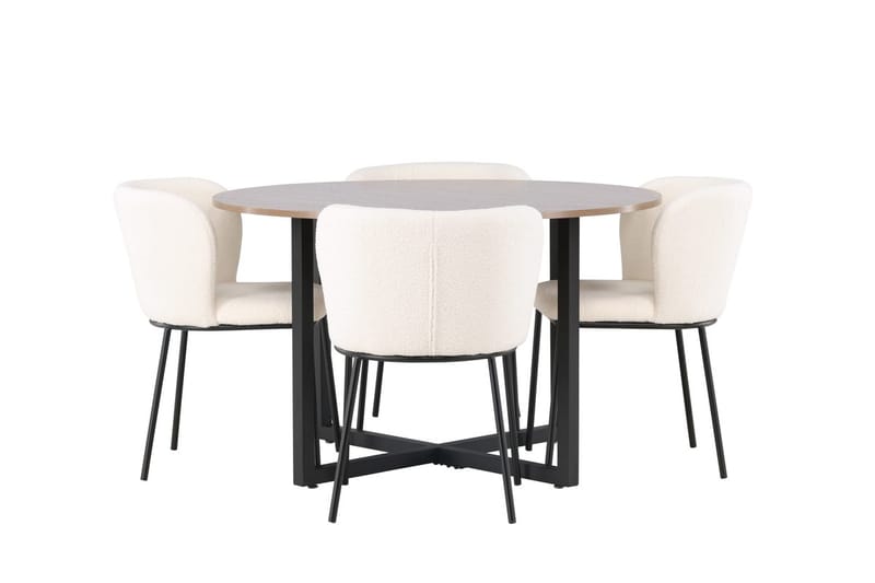 Durango Matbord 120 cm Rund med 4 Edina Matstol - Möbler - Matplats - Matgrupp & matbord med stolar