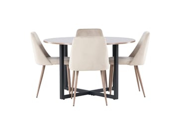 Durango Matbord 120 cm Rund med 4 Night Matstol - Möbler - Matplats - Matgrupp & matbord med stolar