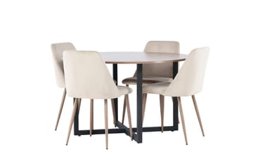 Durango Matbord 120 cm Rund med 4 Night Matstol - Möbler - Matplats - Matgrupp & matbord med stolar