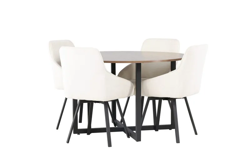 Durango Matbord 120 cm Rund med 4 Rosie Matstol - Möbler - Matplats - Matgrupp & matbord med stolar