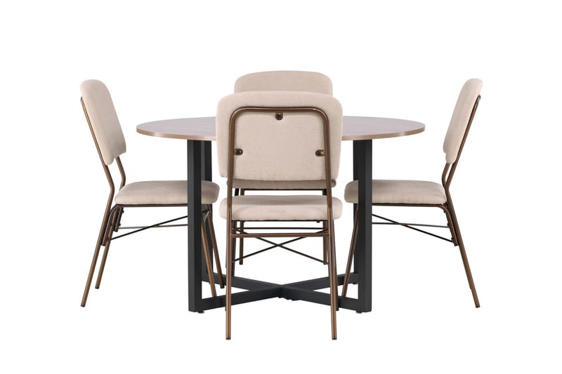 Durango Matbord 120 cm Rund med 4 Seda Matstol - Möbler - Matplats - Matgrupp & matbord med stolar
