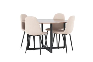 Durango Matbord 120 cm Rund med 4 Polar Matstol - Möbler - Matplats - Matgrupp & matbord med stolar