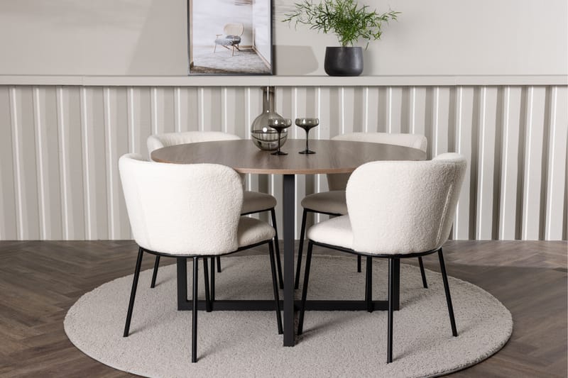 Durango Matgrupp 120 cm Rund med 4 Edina Stolar - Möbler - Matplats - Matgrupp & matbord med stolar
