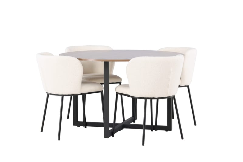 Durango Matgrupp 120 cm Rund med 4 Edina Stolar - Möbler - Matplats - Matgrupp & matbord med stolar