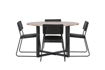 Durango Matgrupp 120 cm Rund med 4 Kenth Stolar - Valnöt - Möbler - Matplats - Matgrupp & matbord med stolar