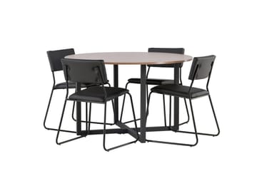 Durango Matgrupp 120 cm Rund med 4 Kenth Stolar - Valnöt - Möbler - Matplats - Matgrupp & matbord med stolar