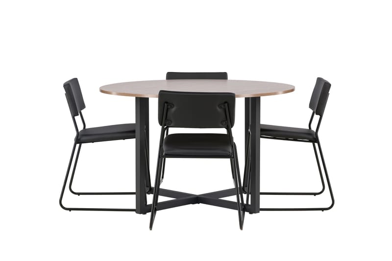 Durango Matgrupp 120 cm Rund med 4 Kenth Stolar - Valnöt - Möbler - Matplats - Matgrupp & matbord med stolar