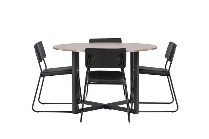 Durango Matgrupp 120 cm Rund med 4 Kenth Stolar - Valnöt - Möbler - Matplats - Matgrupp & matbord med stolar