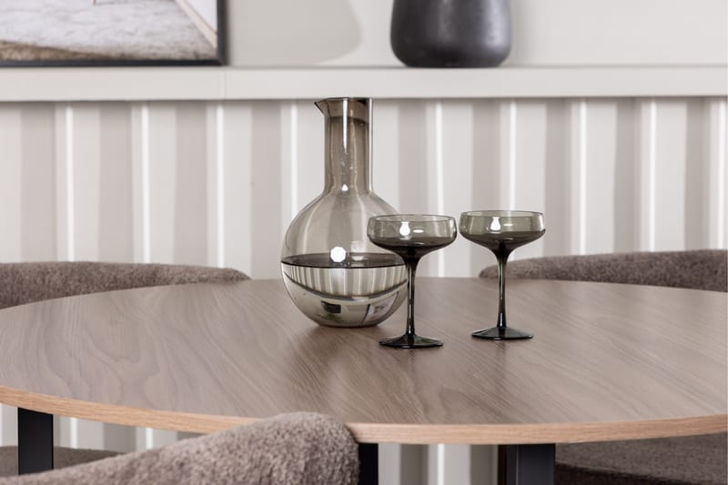 Durango Matgrupp 120 cm Rund med 4 Morning Stolar - Valnöt - Möbler - Matplats - Matgrupp & matbord med stolar