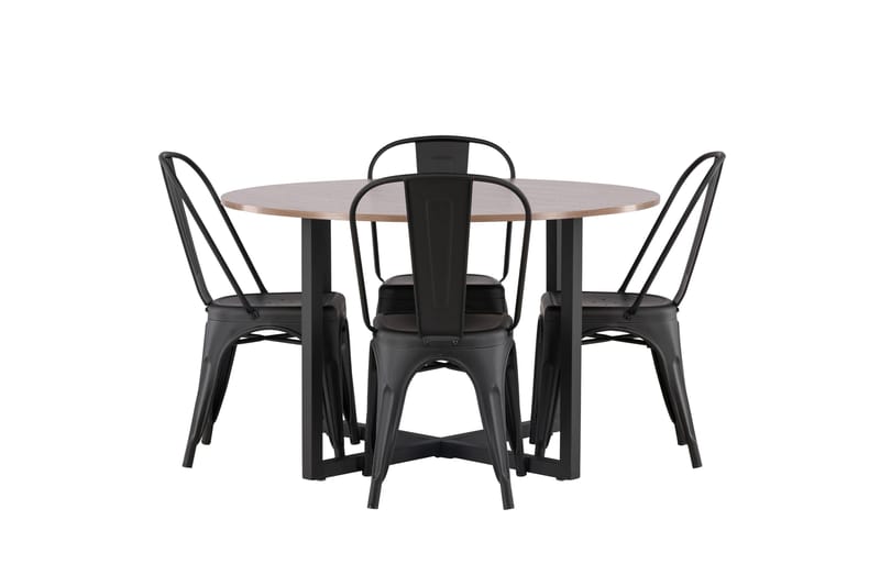 Durango Matgrupp 120 cm Rund med 4 Tempe Stolar - Valnöt - Möbler - Matplats - Matgrupp & matbord med stolar