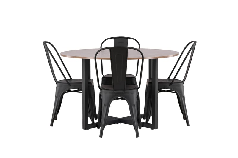 Durango Matgrupp 120 cm Rund med 4 Tempe Stolar - Valnöt - Möbler - Matplats - Matgrupp & matbord med stolar
