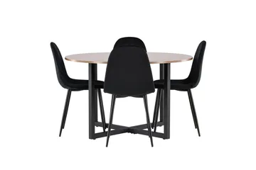 Durango Matgrupp 120 cm Rund med 4 Polar Stolar - Valnöt - Möbler - Matplats - Matgrupp & matbord med stolar