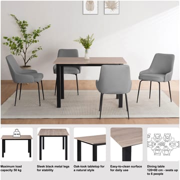 Durham Matbord 120x80 cm - Ekbrun och svart - Möbler - Matplats - Matbord & köksbord