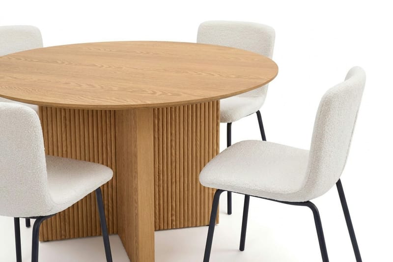 Edda Matgrupp runt 110 cm Ek med 4 Katy Matstolar - Ek - Möbler - Matplats - Matgrupp & matbord med stolar