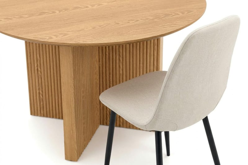Edda Matgrupp runt 110 cm Ek med 4 Nibe Matstolar - Ek - Möbler - Matplats - Matgrupp & matbord med stolar