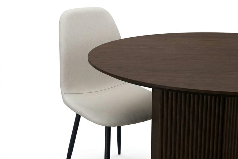 Edda Matgrupp runt 110 cm Rökt Ek med 4 Nibe Matstolar - Rökt ek - Möbler - Matplats - Matgrupp & matbord med stolar