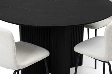 Edda Matgrupp runt 110 cm Svart med 4 Katy Matstolar - Svartlaserad ek - Möbler - Matplats - Matgrupp & matbord med stolar