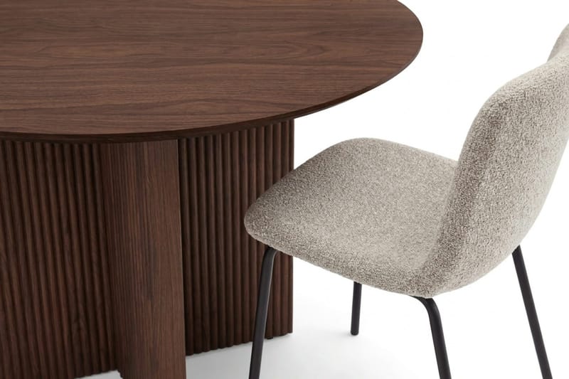 Edda Matgrupp runt 110 cm Valnöt med 4 Katy Matstolar - Valnöt - Möbler - Matplats - Matgrupp & matbord med stolar