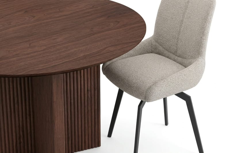 Edda Matgrupp runt 110 cm Valnöt med 4 Mora Matstolar - Valnöt - Möbler - Matplats - Matgrupp & matbord med stolar