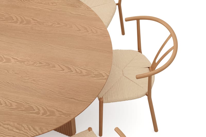 Edda Matgrupp runt 130 cm Ek med 6 Elysia Matstolar - Ek - Möbler - Matplats - Matgrupp & matbord med stolar