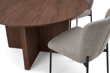 Edda Matgrupp runt 130 cm Valnöt med 6 Elsie Matstolar - Valnöt - Möbler - Matplats - Matgrupp & matbord med stolar