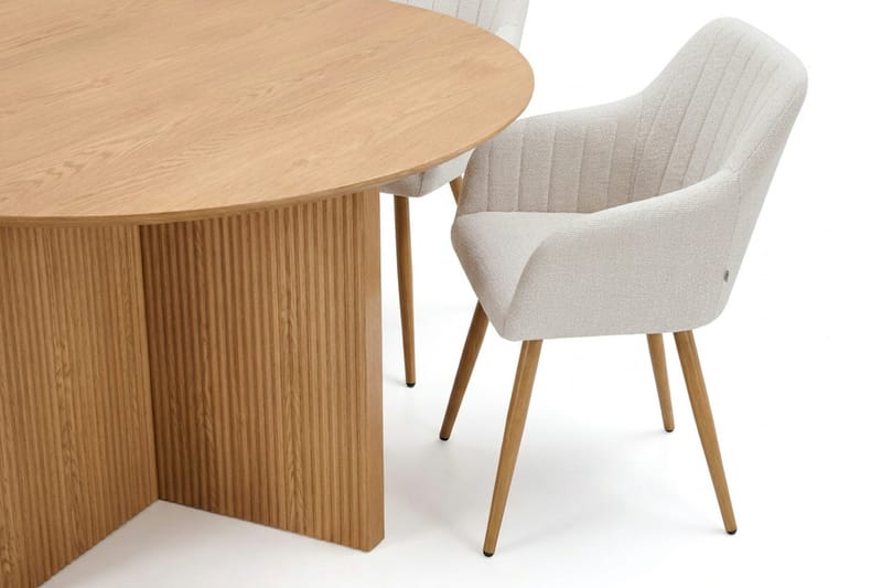 Edda Matgrupp runt 150 cm Ek med 6 Filippa Matstolar - Ek - Möbler - Matplats - Matgrupp & matbord med stolar