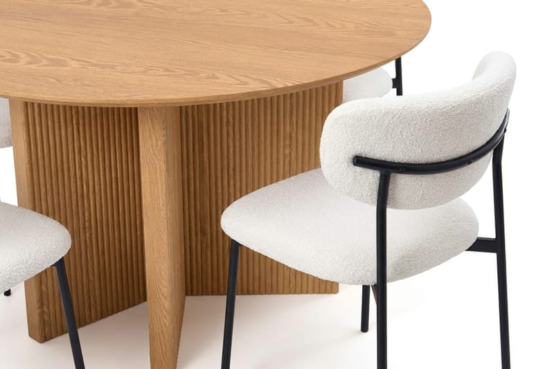 Edda Matgrupp runt 150 cm Ek med 6 Lucy Matstolar - Ek - Möbler - Matplats - Matgrupp & matbord med stolar