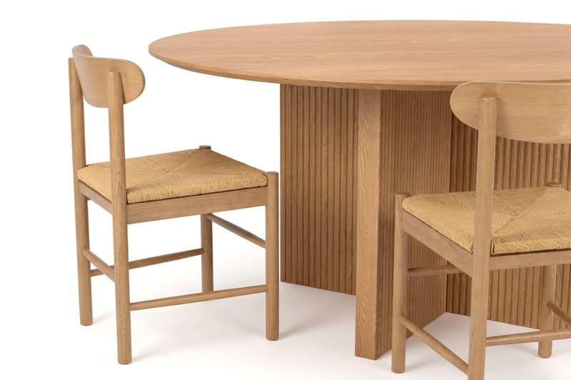 Edda Matgrupp runt 150 cm Ek med 6 Malte Matstolar - Möbler - Matplats - Matgrupp & matbord med stolar