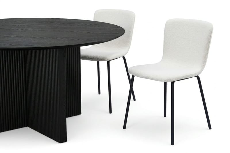 Edda Matgrupp runt 150 cm Svart med 6 Katy Matstolar - Svart - Möbler - Matplats - Matgrupp & matbord med stolar