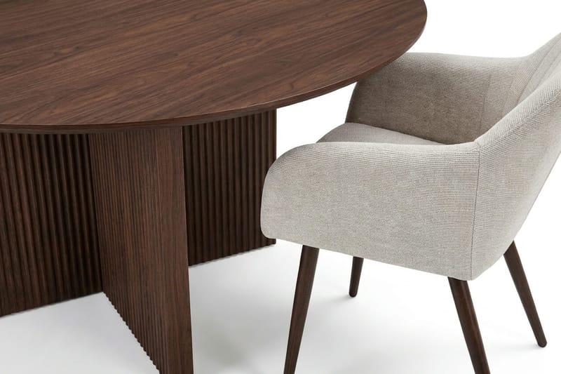 Edda Matgrupp runt 150 cm Valnöt med 6 Filippa Matstolar - Möbler - Matplats - Matgrupp & matbord med stolar