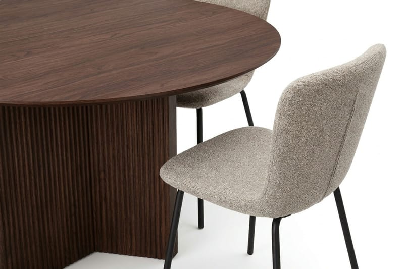 Edda Matgrupp runt 150 cm Valnöt med 6 Katy Matstolar - Möbler - Matplats - Matgrupp & matbord med stolar