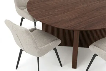 Edda Matgrupp runt 150 cm Valnöt med 6 Mora Matstolar - Valnöt - Möbler - Matplats - Matgrupp & matbord med stolar