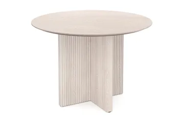 Edda Runt Matbord 110cm Fanér - Vitlaserad ek - Möbler - Matplats - Matbord & köksbord