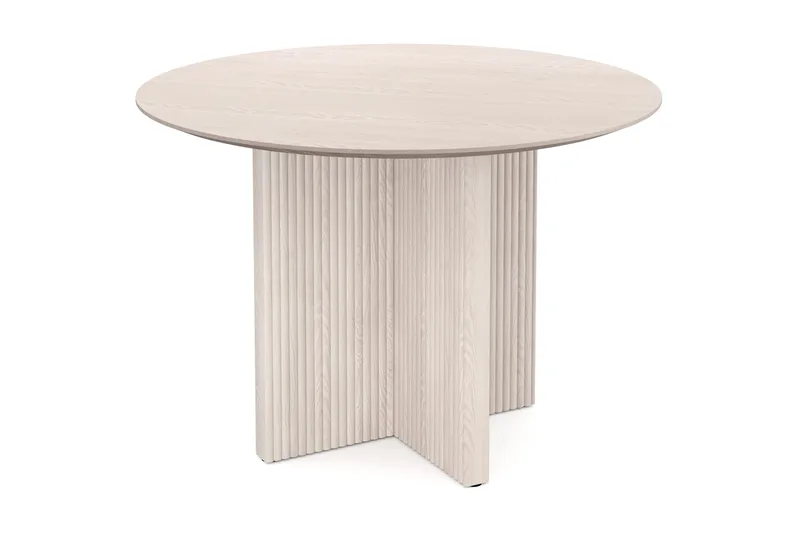 Edda Runt Matbord 110cm Fanér - Vitlaserad ek - Möbler - Matplats - Matbord & köksbord