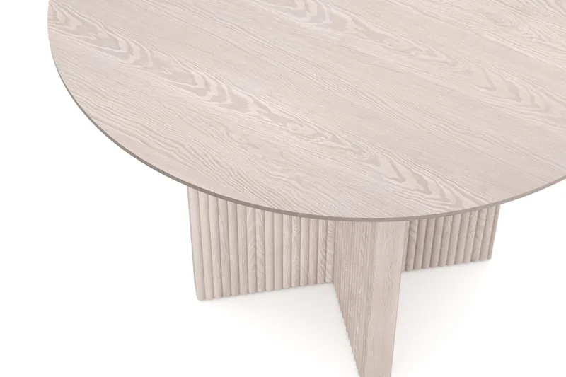 Edda Runt Matbord 110cm Fanér - Vitlaserad ek - Möbler - Matplats - Matbord & köksbord